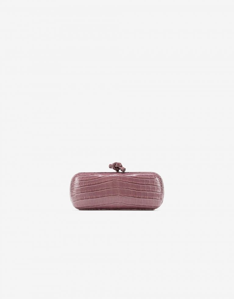 Bottega Veneta Stretch Knot Pochette Crocodile Violet