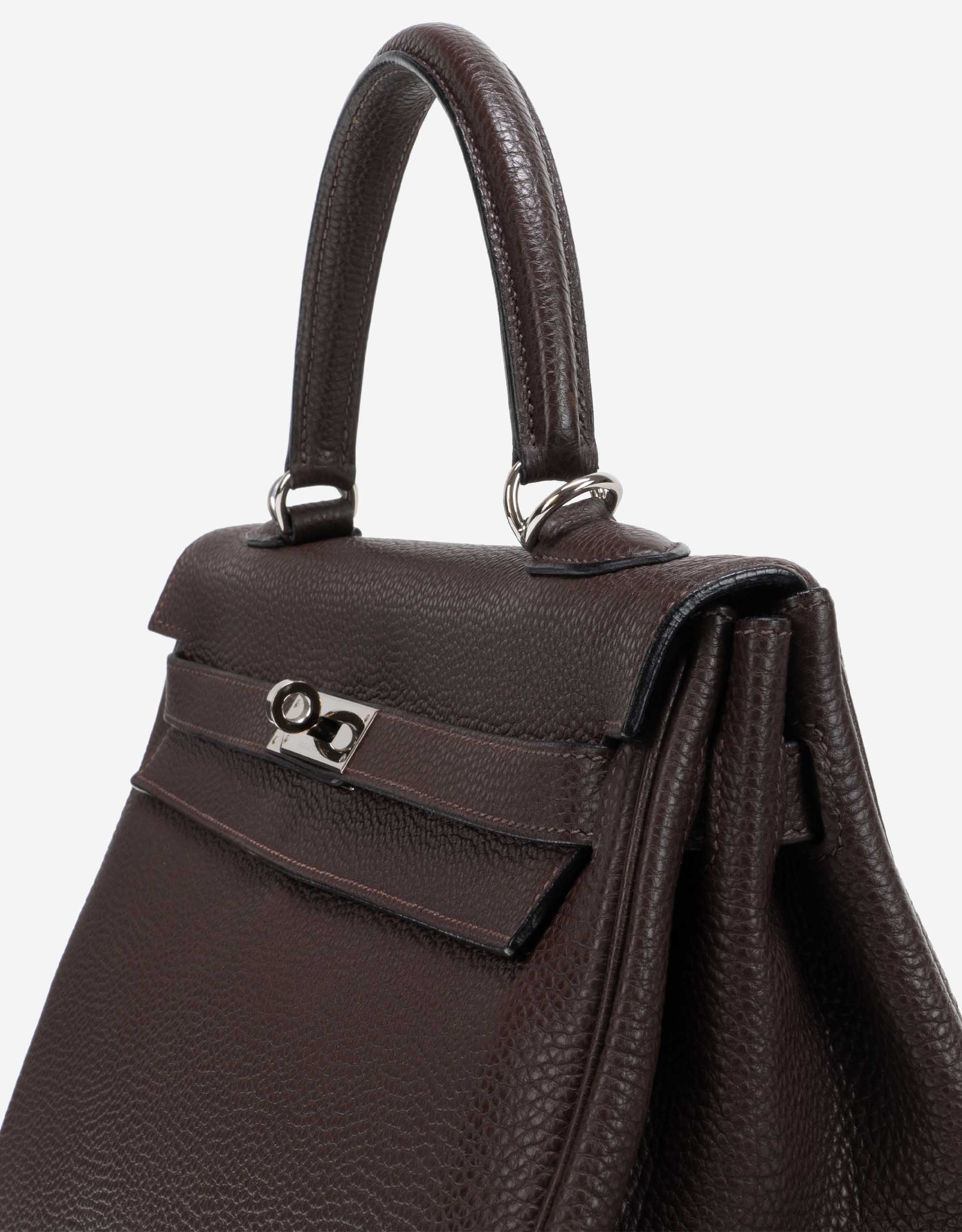 Hermès Kelly 35 Clemence Leather Chocolate