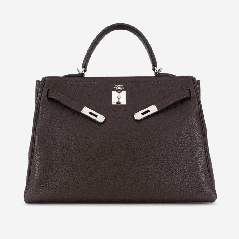 Hermès Kelly 35 Clemence Chocolate