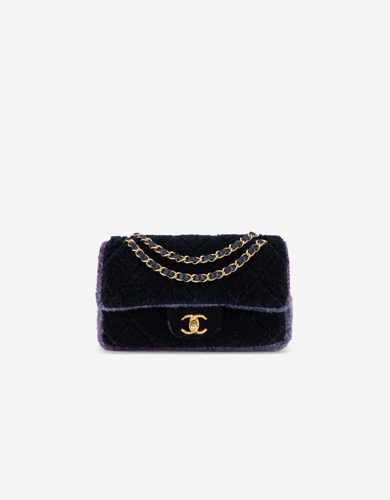 Chanel Timeless Small Shearling / Tweed Blue