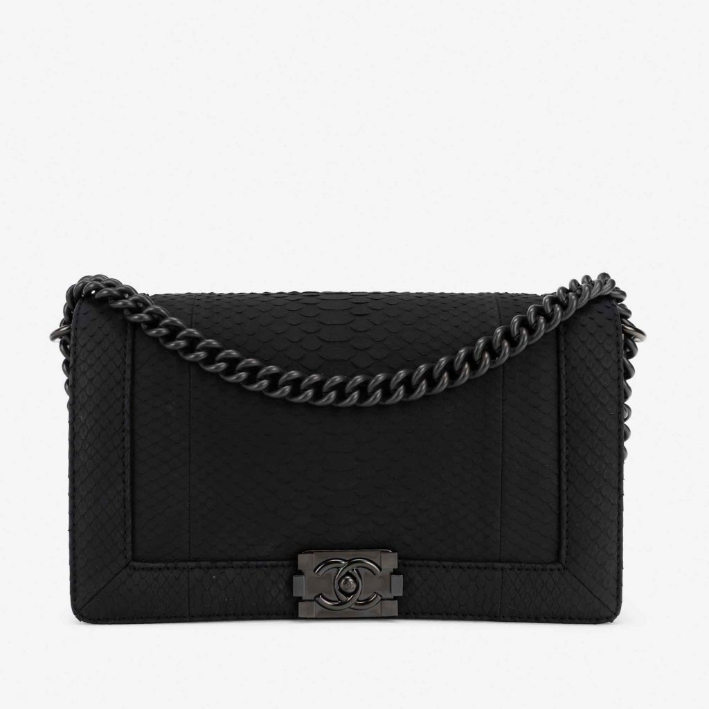 Chanel Boy Medium Python So Black SACLÀB