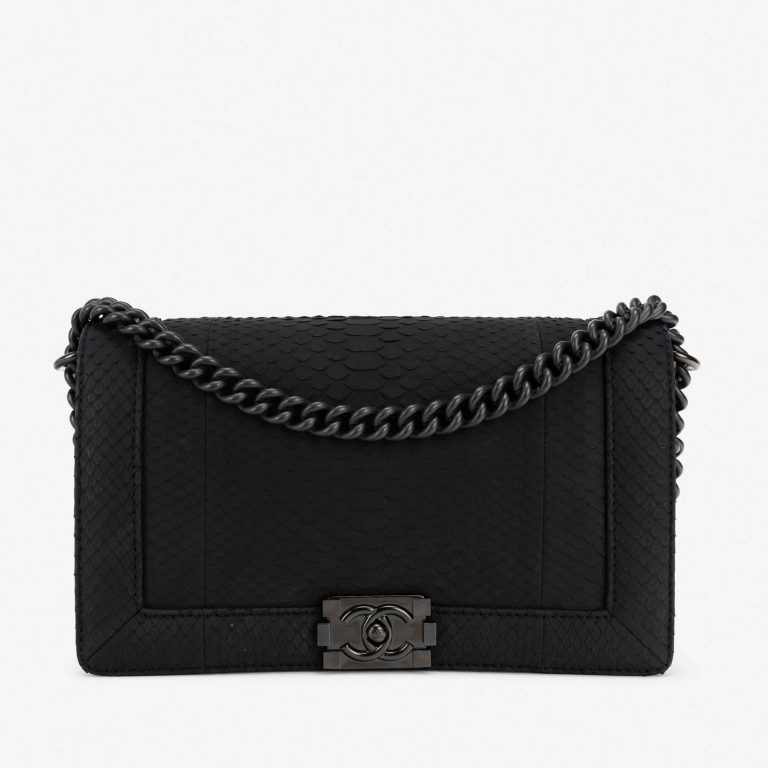 Chanel Boy Taille Moyenne Python So Black