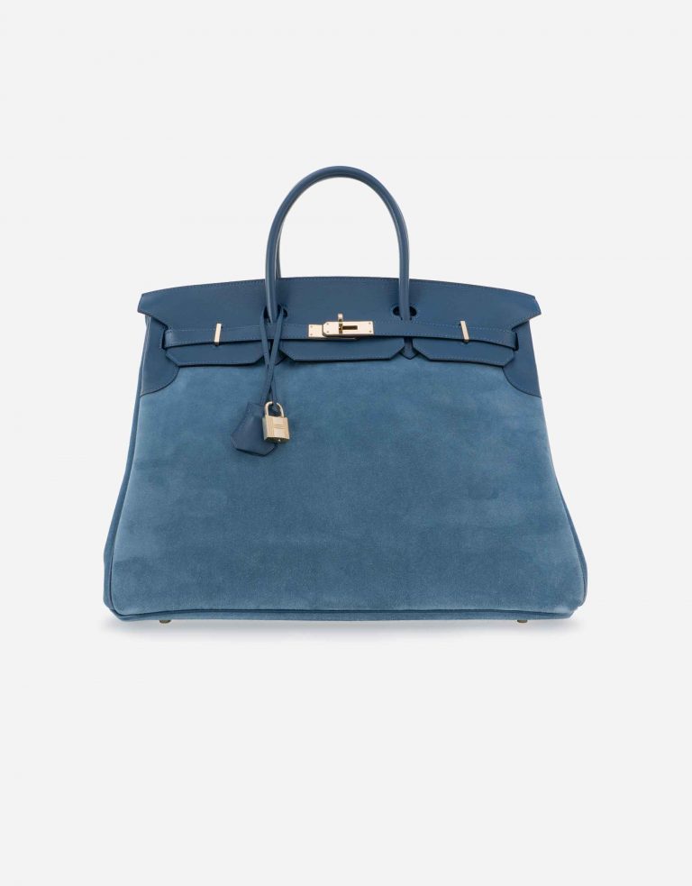 Hermès Birkin 40 Suede Grizzly Blue Thalassa