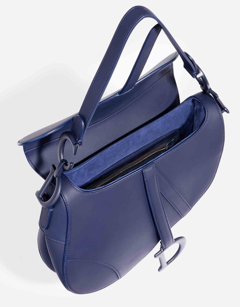 Dior Saddle Medium Calf Ultramatte Blue | SACLÀB