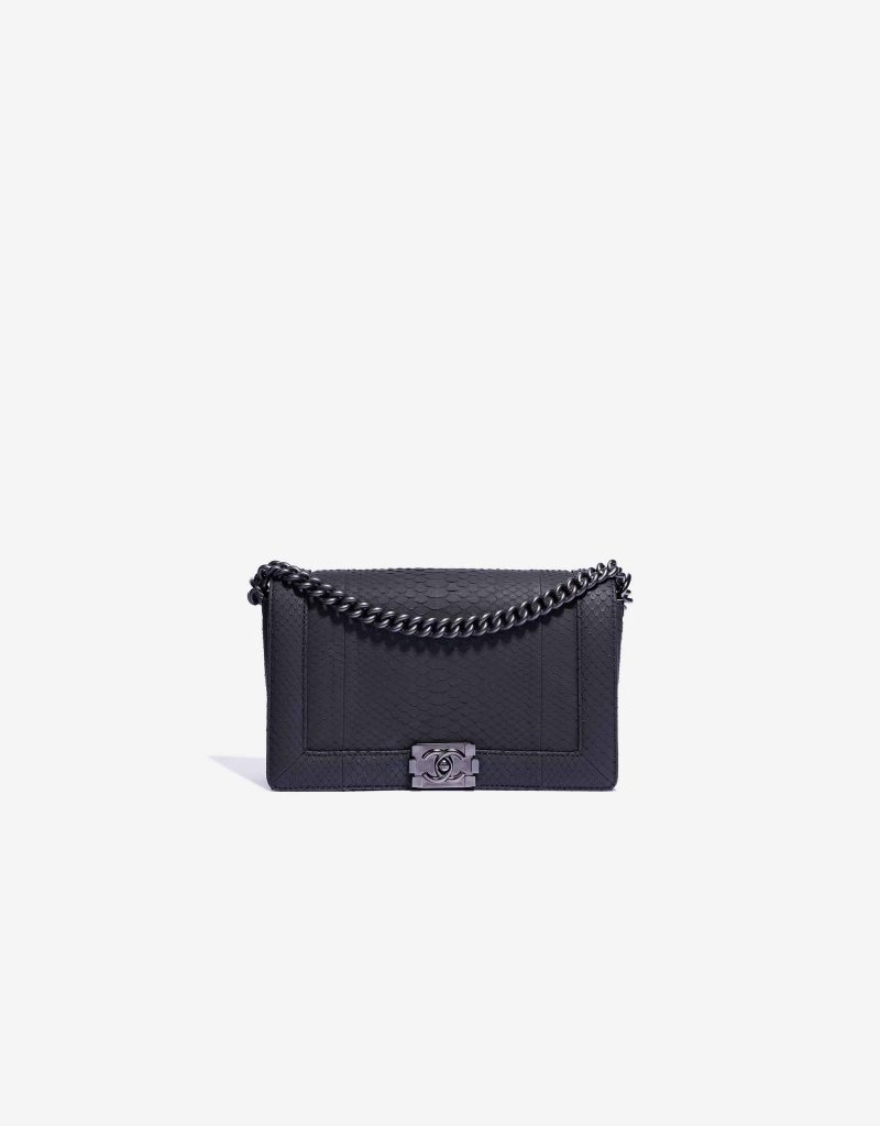 Chanel Boy Taille Moyenne Python So Black