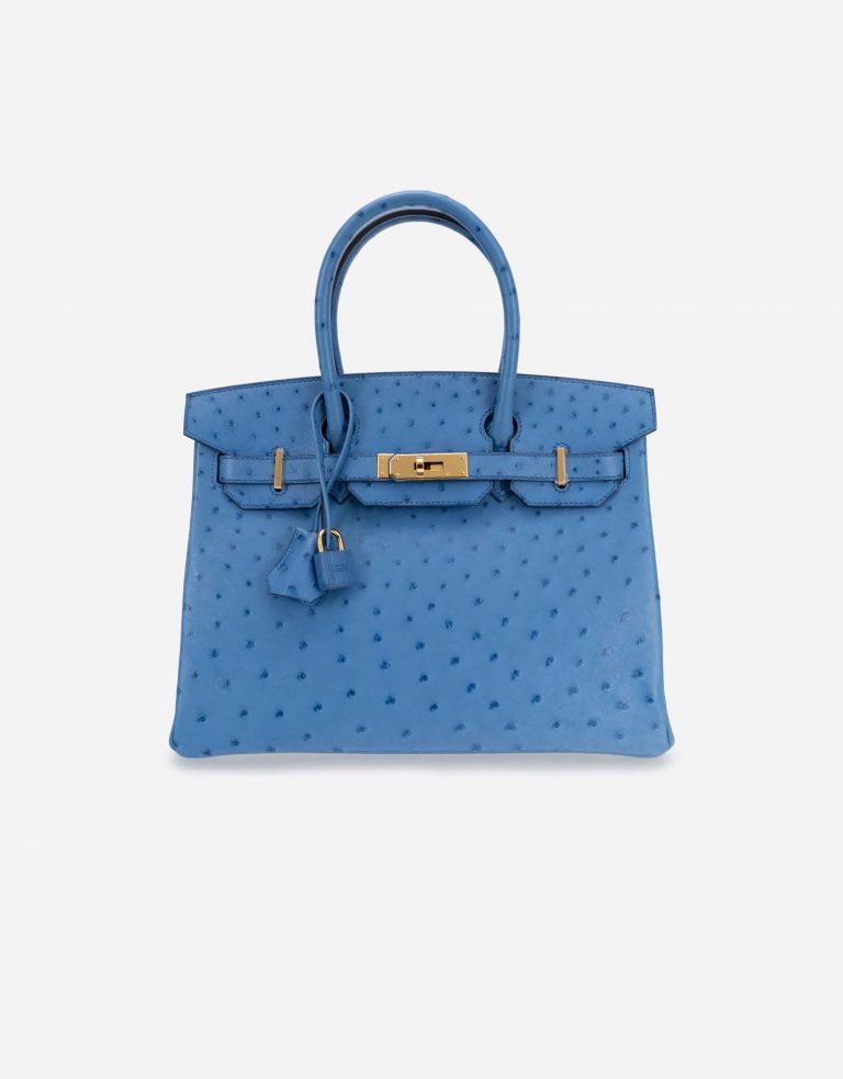 Hermes Birkin 30 Ostrich Blue Mykonos SACLAB