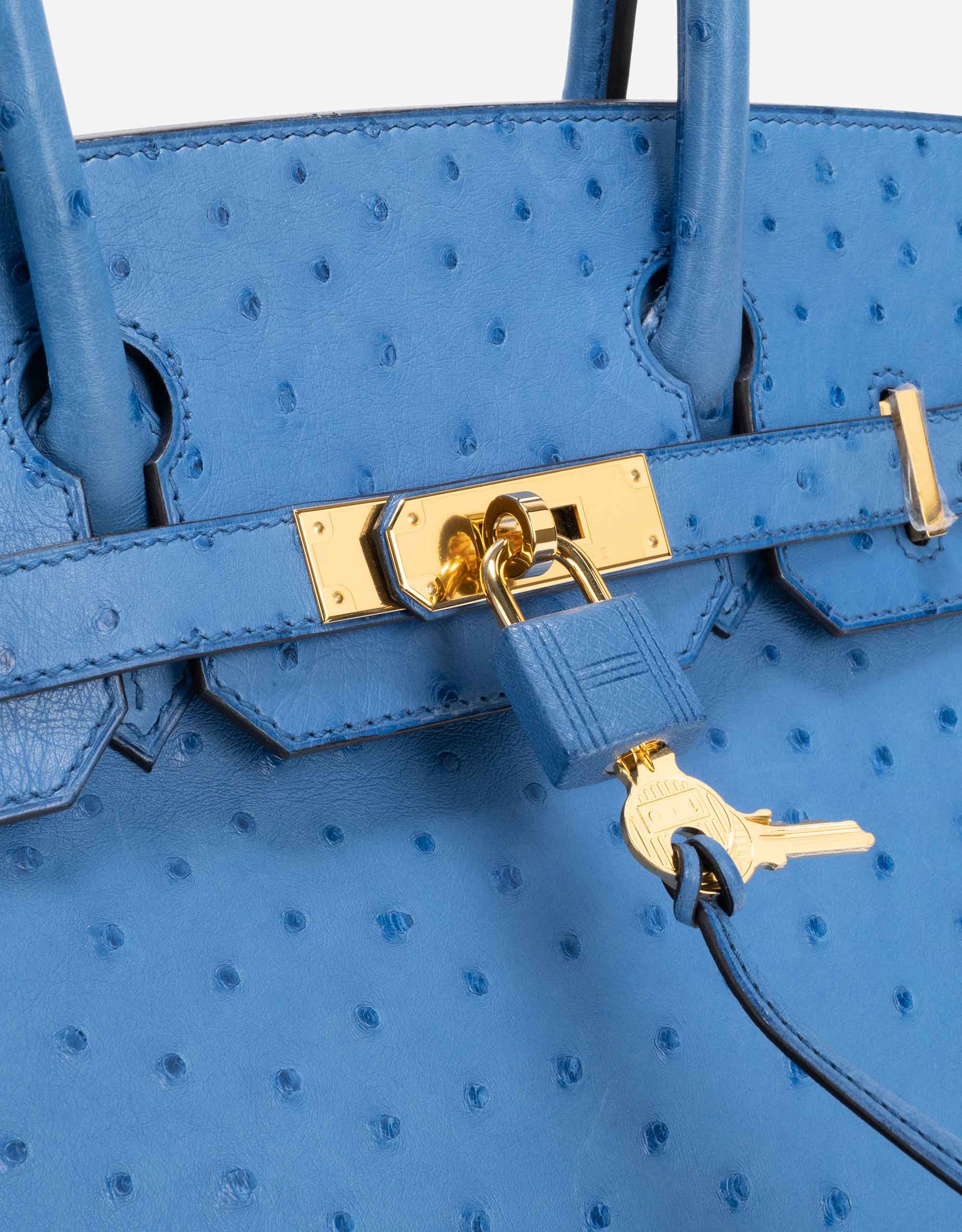 Hermès Birkin 30 Straußenleder Blue Mykonos 