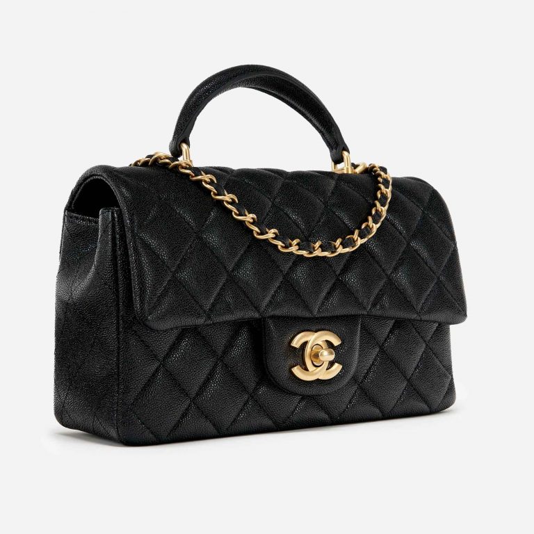 Chanel Timeless Handle Mini-Tasche Caviar-Leder Schwarz