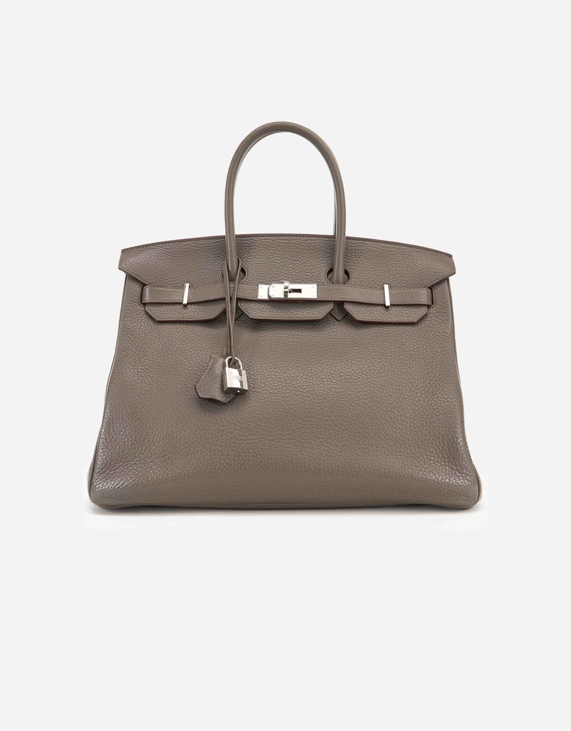 Hermes Birkin 35 Etain Bag Palladium Hardware-Clemence Leather