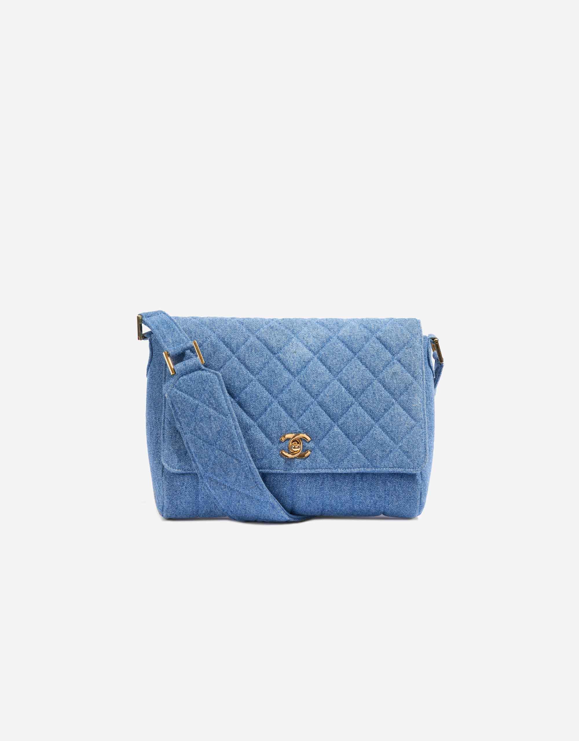 Chanel Vintage Flap Medium Denim Blue | SACLÀB
