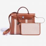 Hermès Herbag 31 Vache Hunter/ Toile H Vibration Fauve/ Ecru-Beige