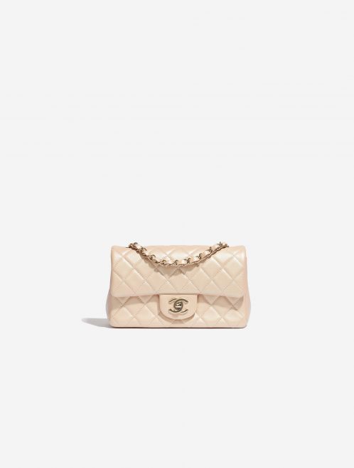 Chanel Classique Mini Agneau Rectangulaire Beige Irisdescent