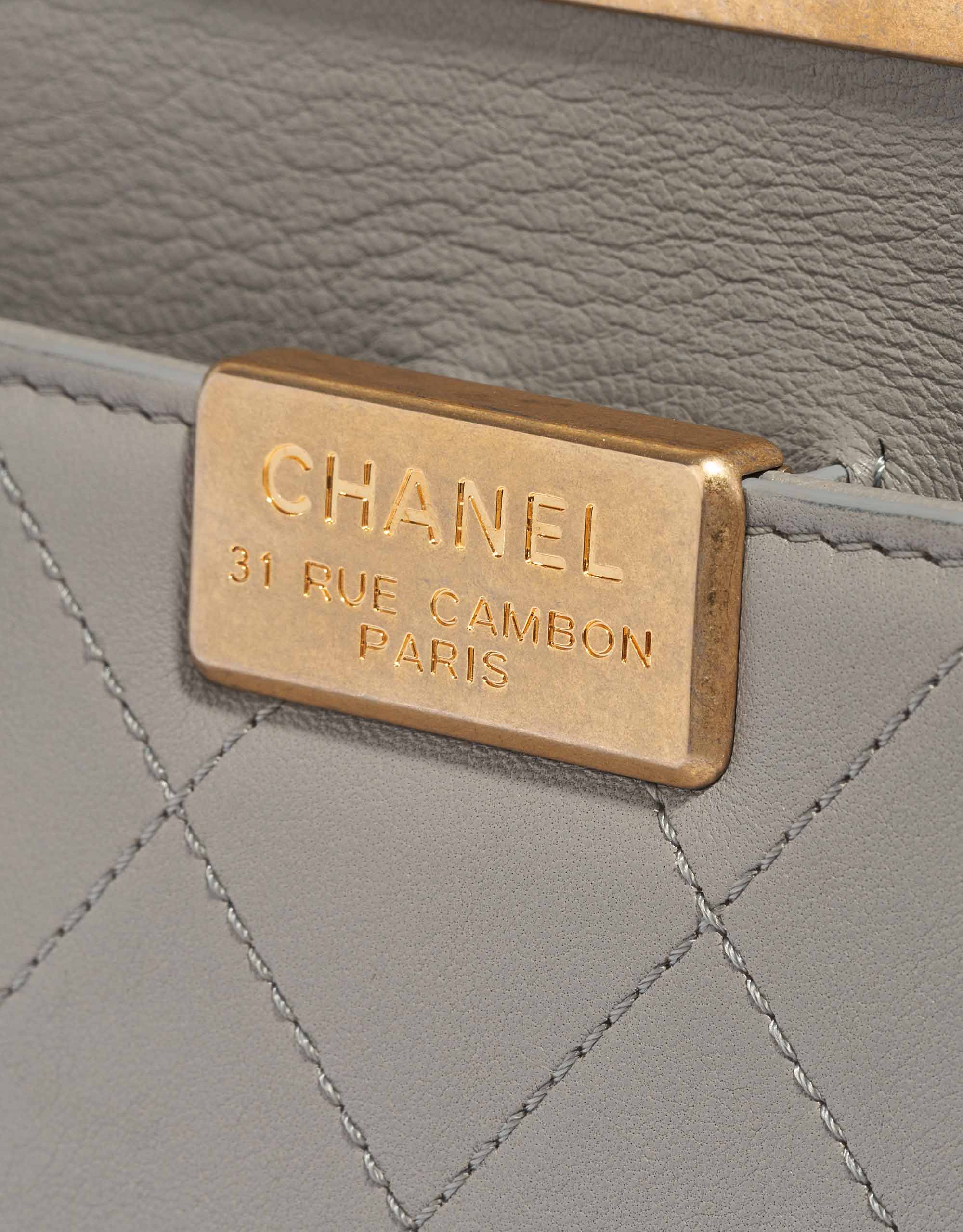 Chanel Timeless Chain Handle Lamb Grey