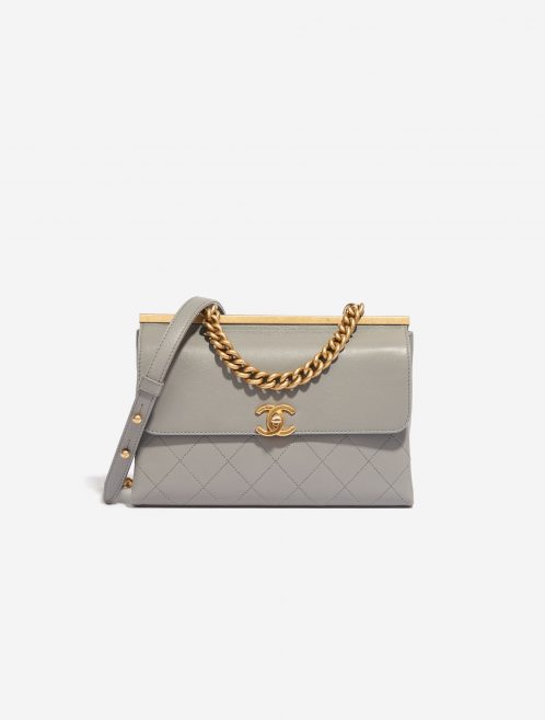 Pre-owned Chanel bag Timeless Chain Handle Lamb Grey | Sell your designer bag on Saclab.com