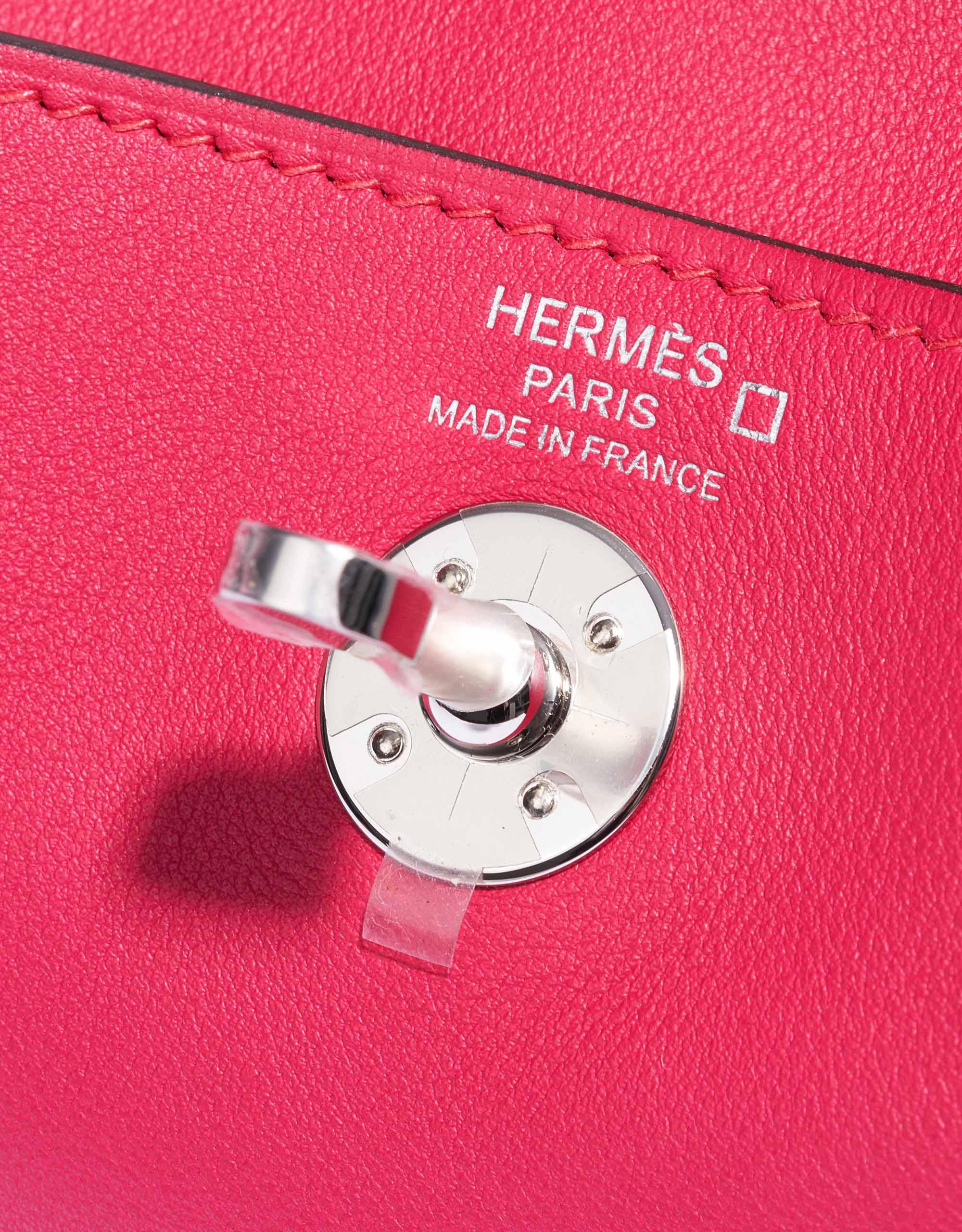 Hermes Mini Lindy 20 Framboise Pink Leather Top Handle Crossbody Shoulder  Bag