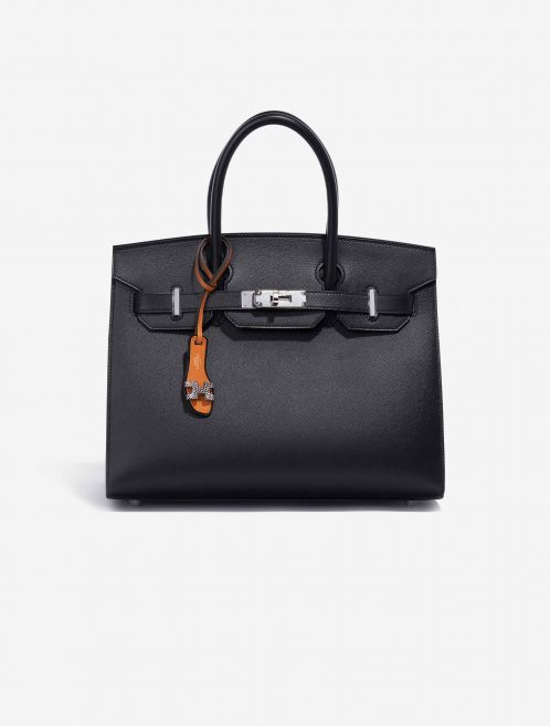 Hermès Oran Nano Salvator Lézard Ombre / Black / Natural Sable