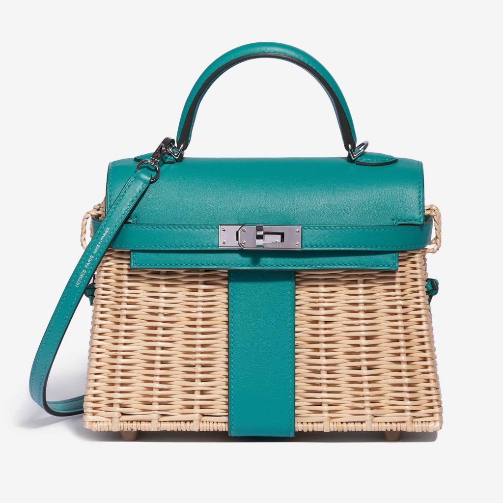 Hermès Kelly Picnic Mini Osier / Swift Vert Verone SACLÀB