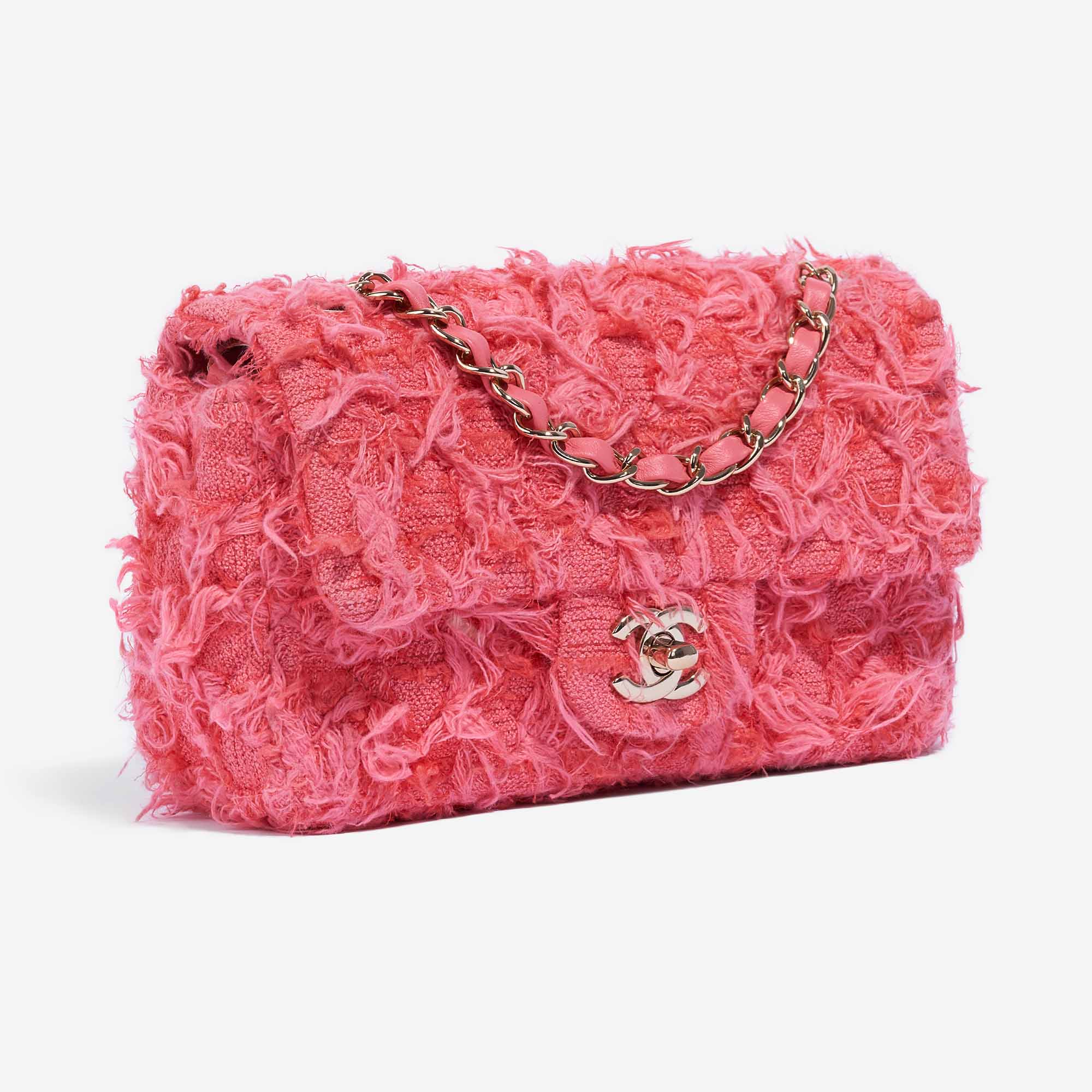 NIB 21B Chanel Rectangular Mini Classic Flap Bag Black/Pink/Gray