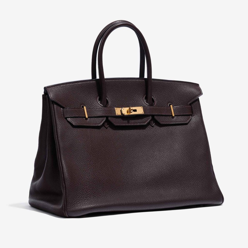 Hermès Birkin 35 Clemence Leather Chocolate | SACLÀB