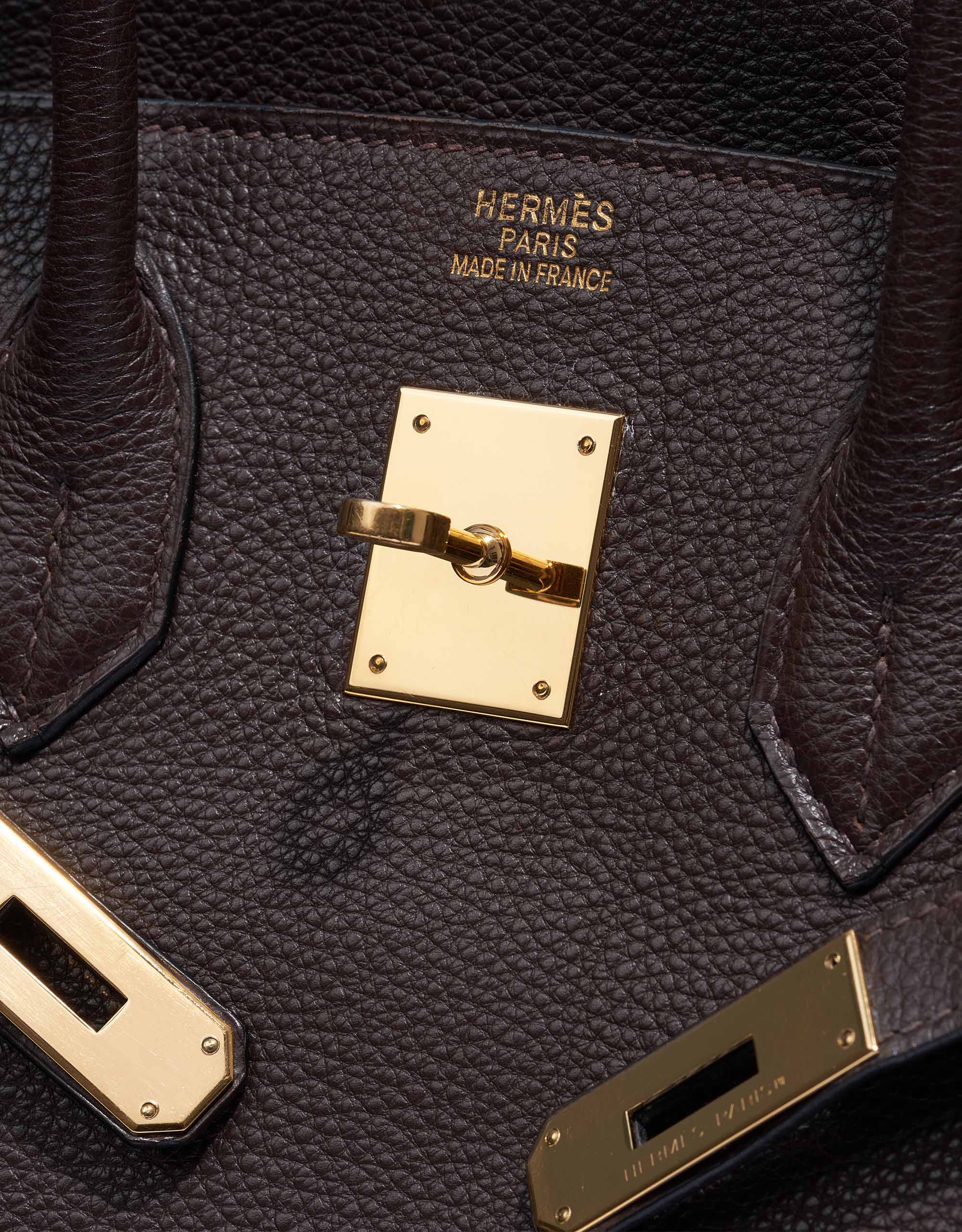 Hermes Birkin 35CM Clemence Chocolate Brown Gold Hardwear Handbag