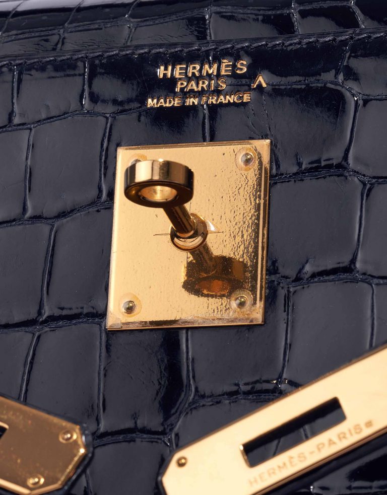 Hermès Kelly 35 Crocodile Porosus Bleu Marine
