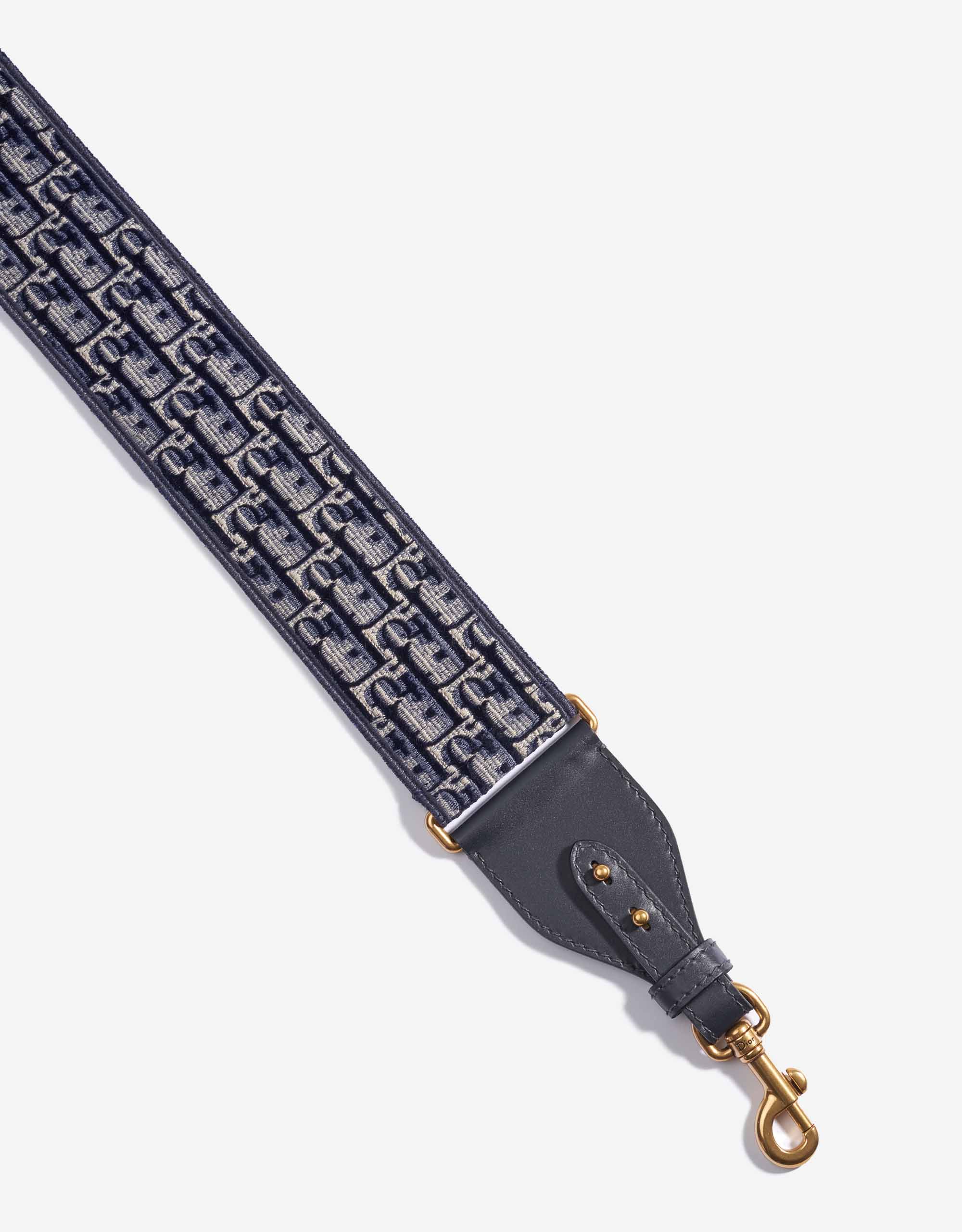 Dior Blue Oblique Embroidery Shoulder Strap With Ring, myGemma, SG
