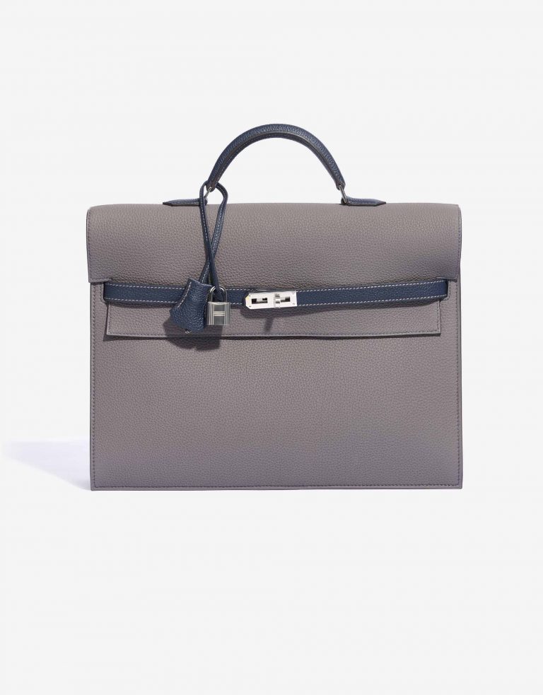 Hermès Kelly Depeche 34 Clemence Gris Mouette / Blue Nuit