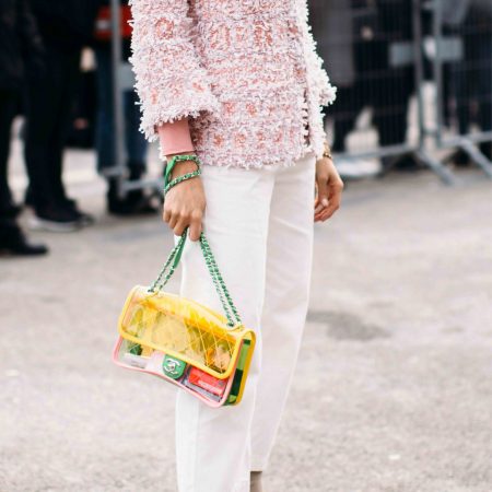 SACLÀB colourful Chanel PVC Flap Bag Streetstyle