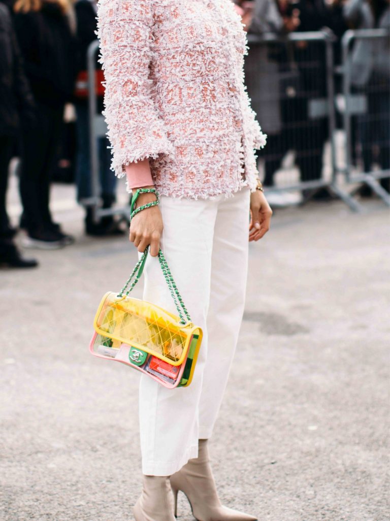 SACLÀB colourful Chanel PVC Flap Bag Streetstyle