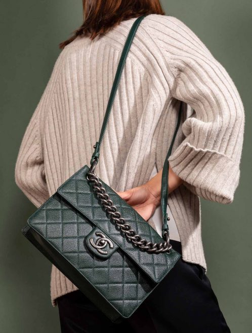 SACLÀB Chanel Timeless Caviar Green Crossbody Bag