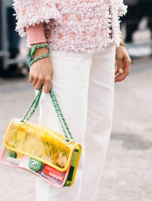 SACLÀB Colourful Chanel PVC handbag streetstyle