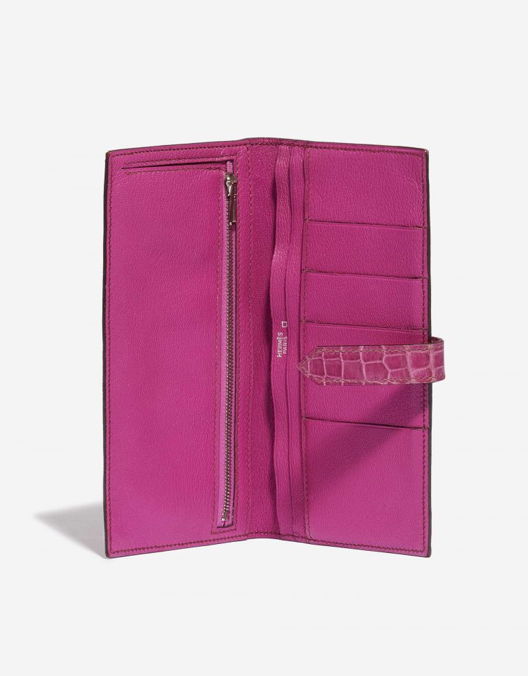 Pre-owned Hermès bag Wallet Bearn Fuchsia Alligator | Sell your designer bag on Saclab.com