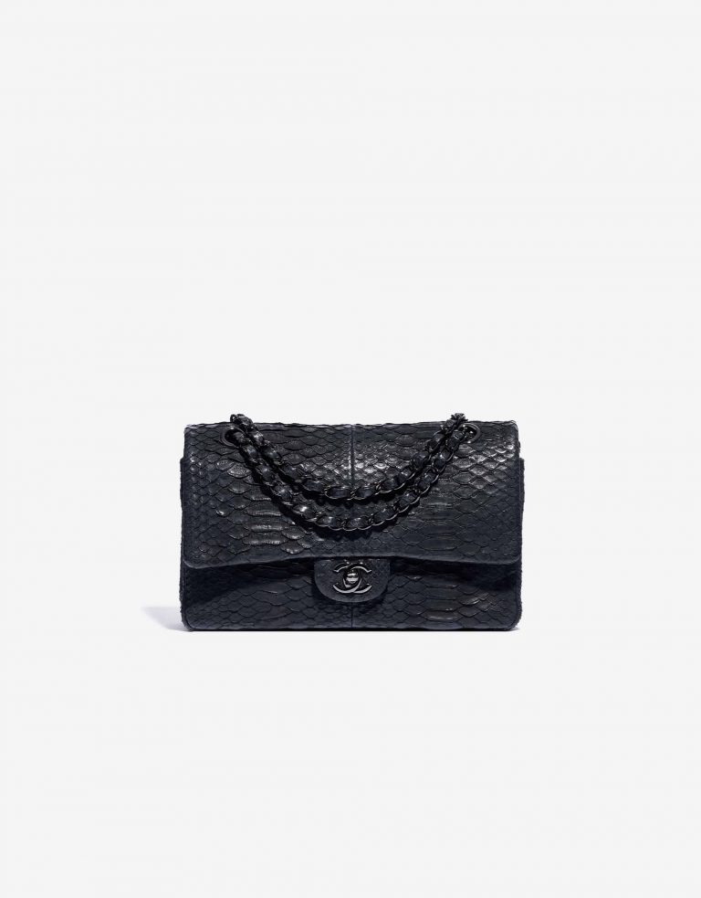 Chanel Classique Python Taille MoyenNE So Black