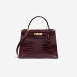 Hermès Kelly 28 Crocodile Porosus Bordeaux