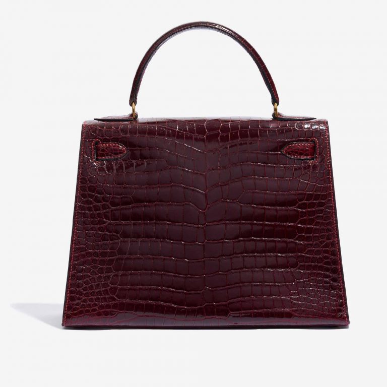 Hermès Kelly 28 Porosus Crocodile Bordeaux