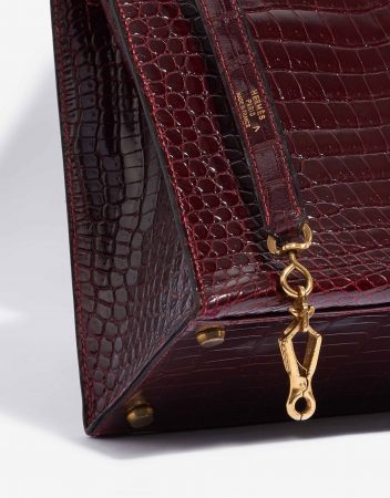 Hermès Kelly 28 Porosus Crocodile Bordeaux | SACLÀB