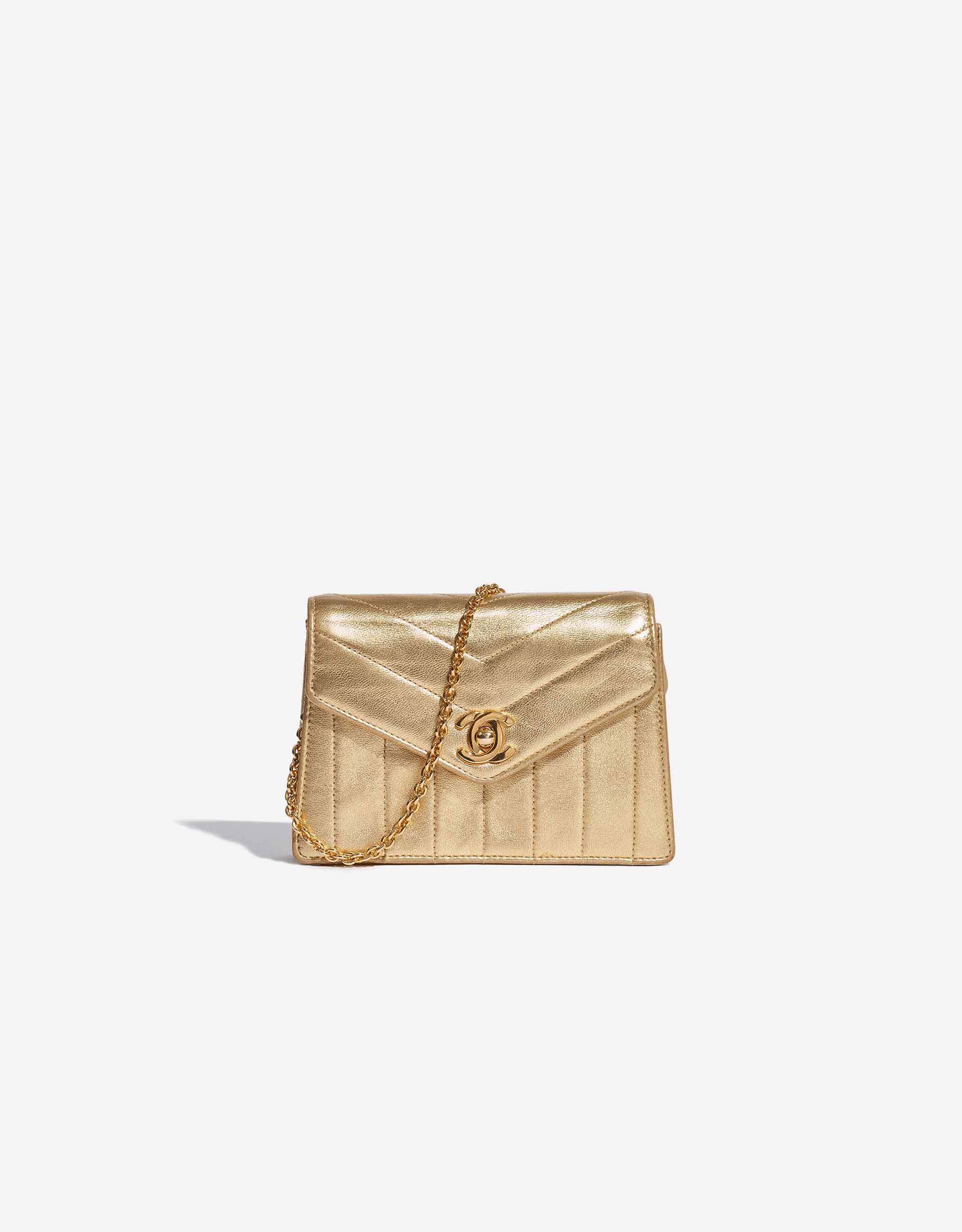 2.55 cloth clutch bag Chanel Gold in Cloth - 34077676