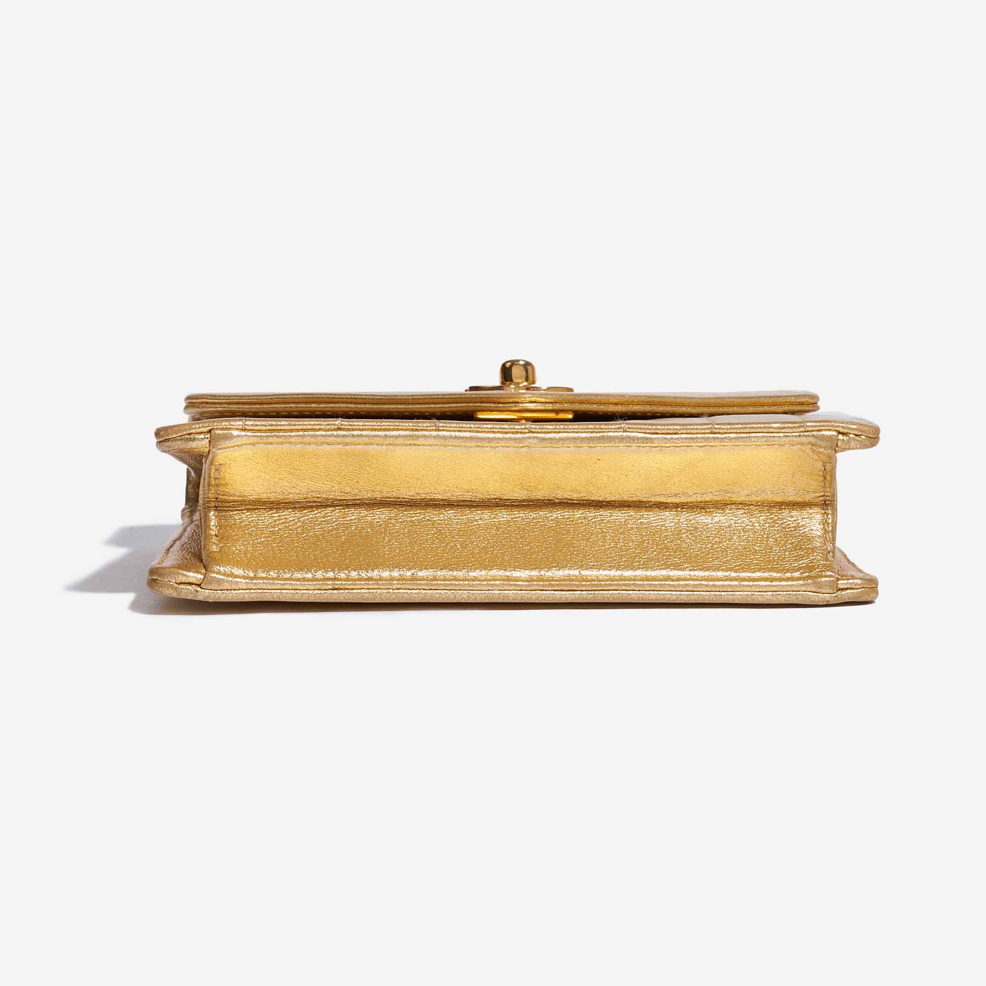 Chanel Vintage-Clutch Lammleder Gold 