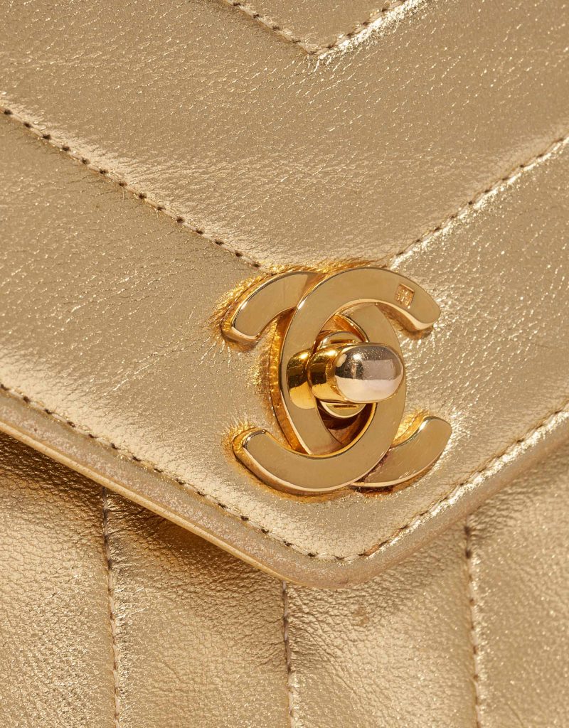 Chanel Vintage Clutch Lamb Gold