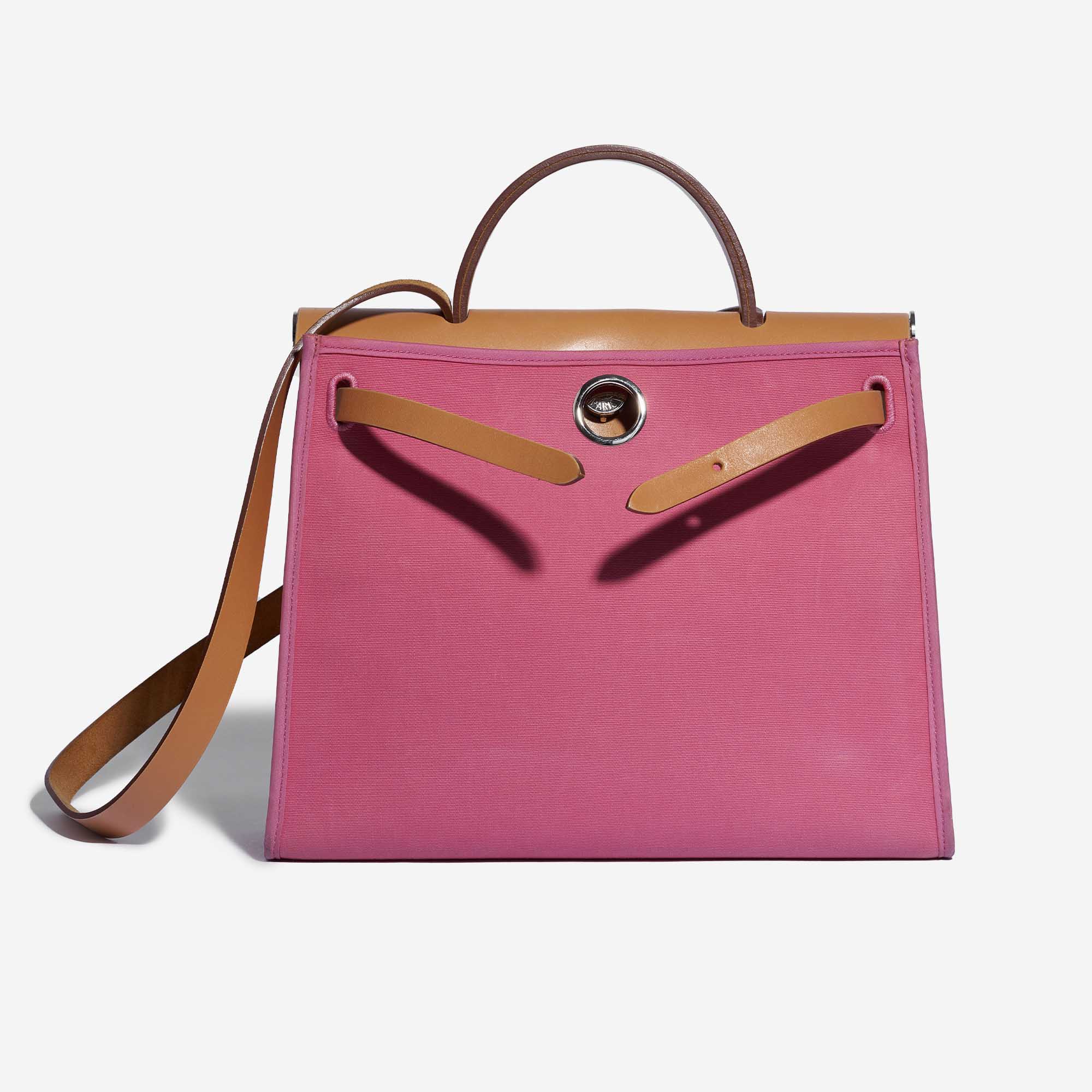 Hermes Bougainvillea Canvas and Leather Herbag Zip 39 Bag