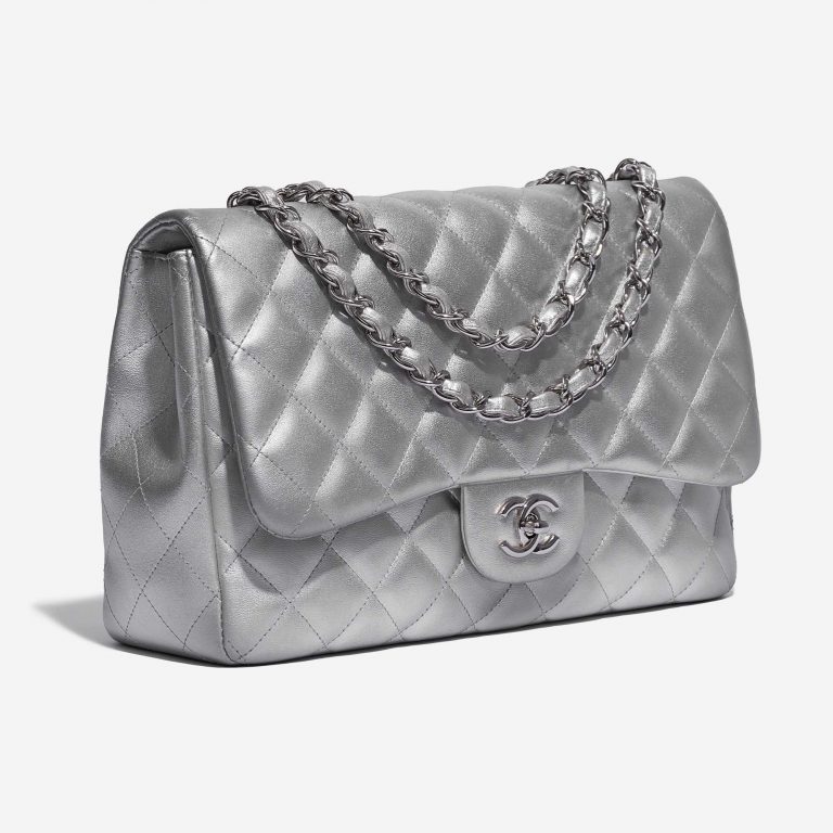 Chanel Timeless Jumbo-Tasche Lammleder Silber