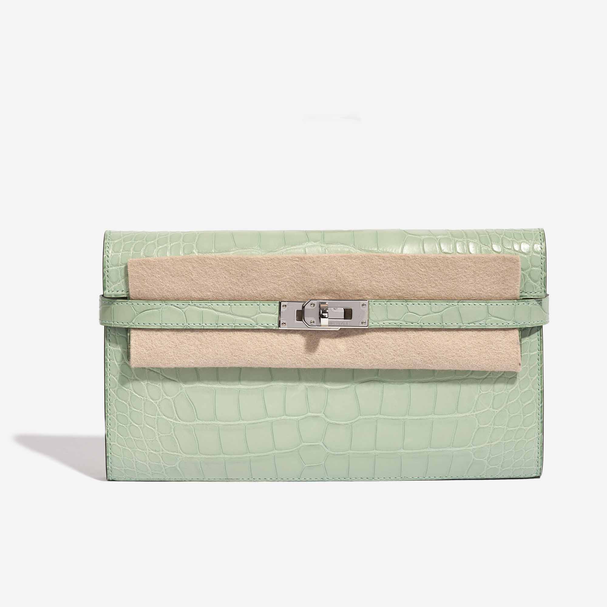 Hermès Kelly Lange Brieftasche Alligator Matte Vert D&#039;Eau