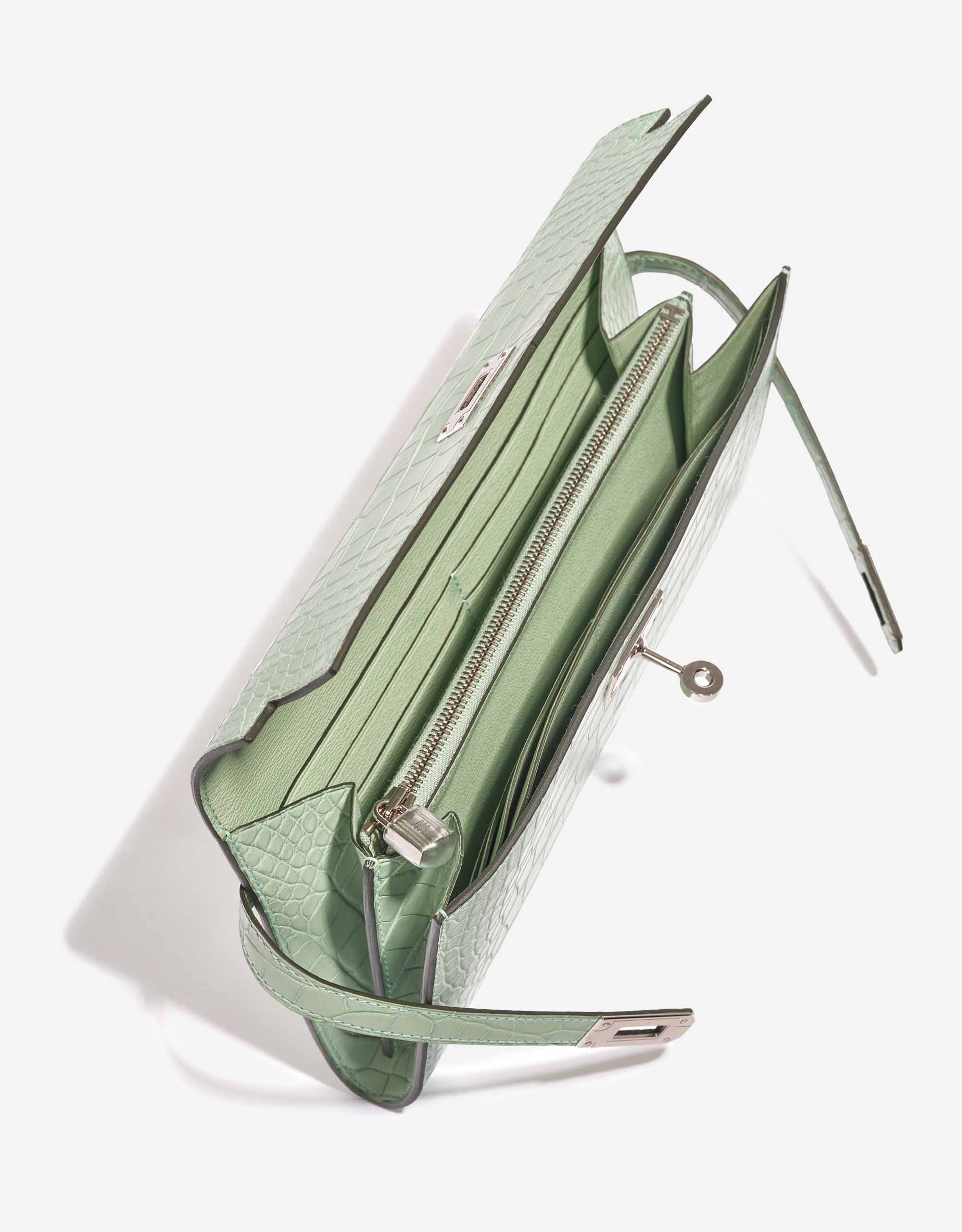 Hermès Kelly Lange Brieftasche Alligator Matte Vert D&#039;Eau
