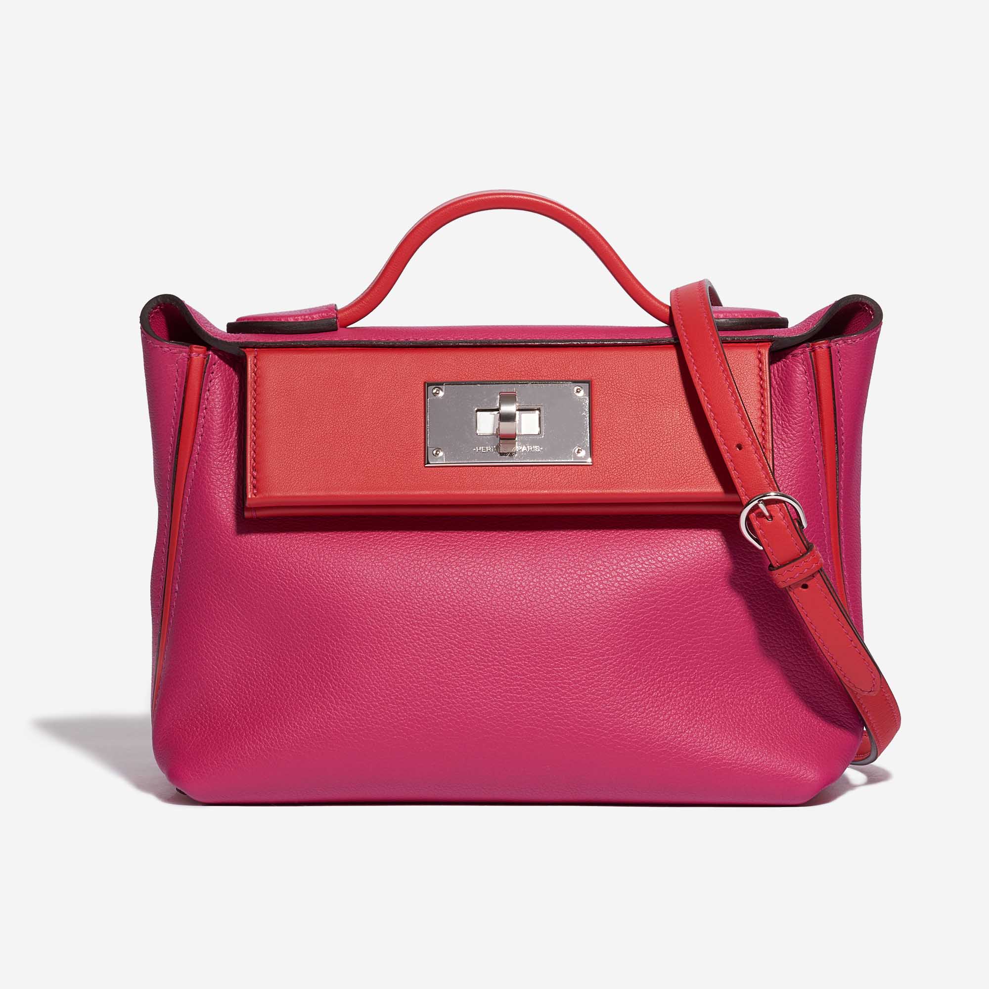 HERMÈS 24/24 - 21 handbag in Rose Mexico and Rouge de Coeur Evercolor and  Swift leather with Palladium hardware-Ginza Xiaoma – Authentic Hermès  Boutique