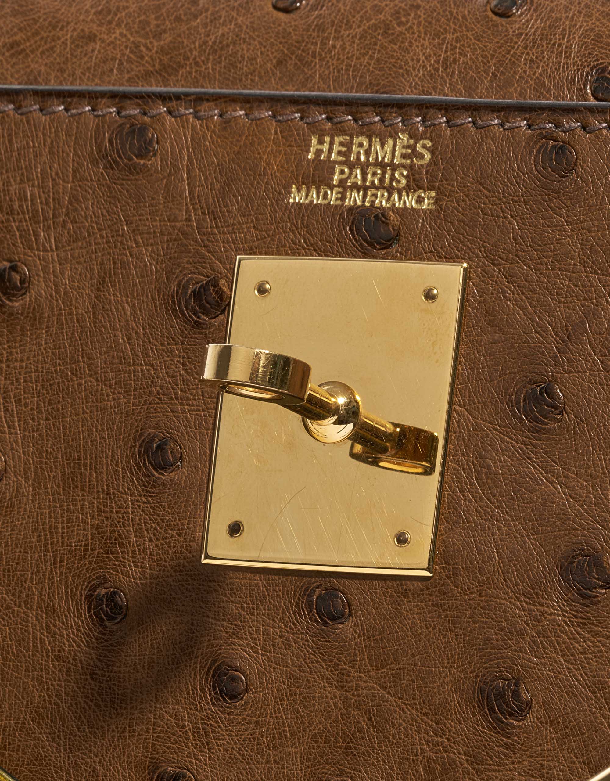 Hermes Ostrich Skin Kelly 32 with GHW in Marron Fonce – Chicago