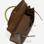 Pre-owned Hermès bag Kelly 32 Ostrich Marron / Vert Anis Brown, Green Inside | Sell your designer bag on Saclab.com