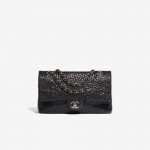 Chanel Classique Taille Moyenne Agneau Camélia Noir