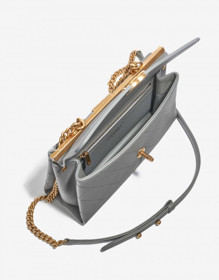 Chanel Timeless Henkeltasche Lammleder Grau