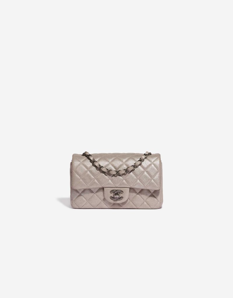 Chanel Classique Mini Rectangulaire Chèvre Champagne Métallisé