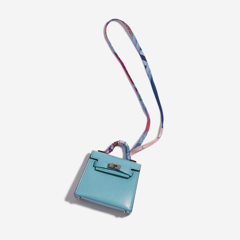 Pre-owned Hermès bag Kelly Micro Swift Blue Atoll Blue | Sell your designer bag on Saclab.com